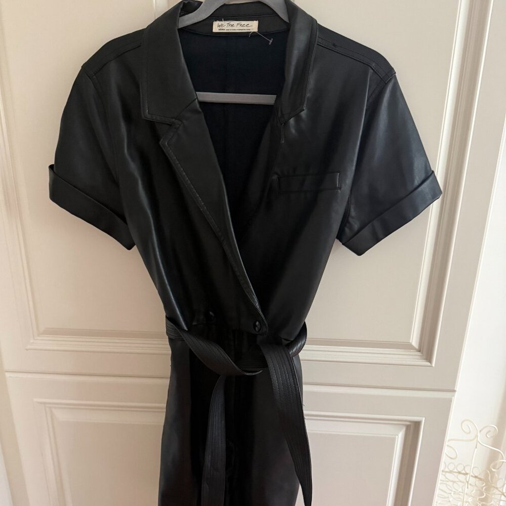 Free People "leather" Romper